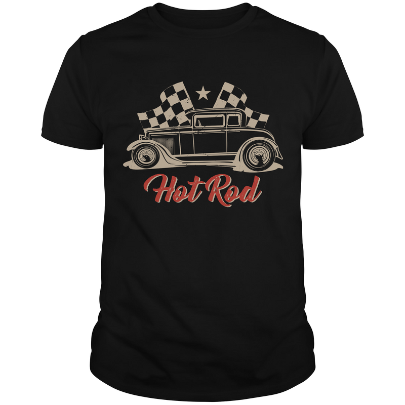 HR086 Flag car Hot Rod T-Shirt
